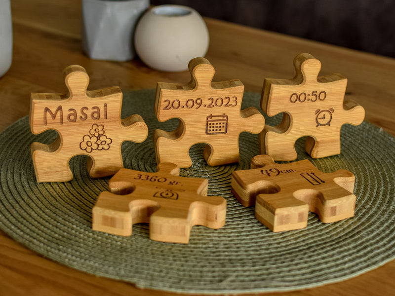 Puzzle - 5 Stück Individuelles Geschenk Geburt, Babygeschenk Geburt