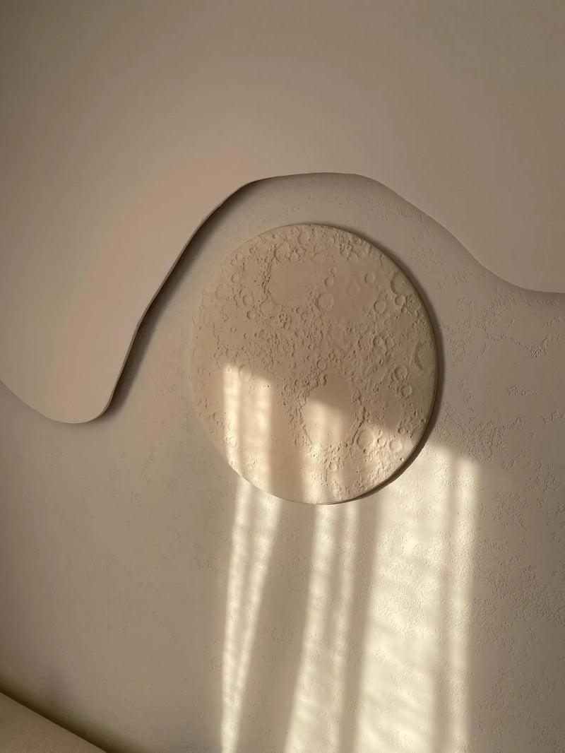 Mond aus Gips - 3D Relief Wanddekoration Exklusives Design
