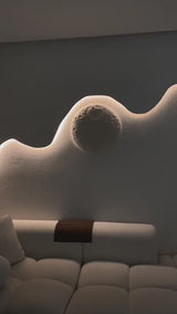 Mond aus Gips - 3D Relief Wanddekoration Exklusives Design